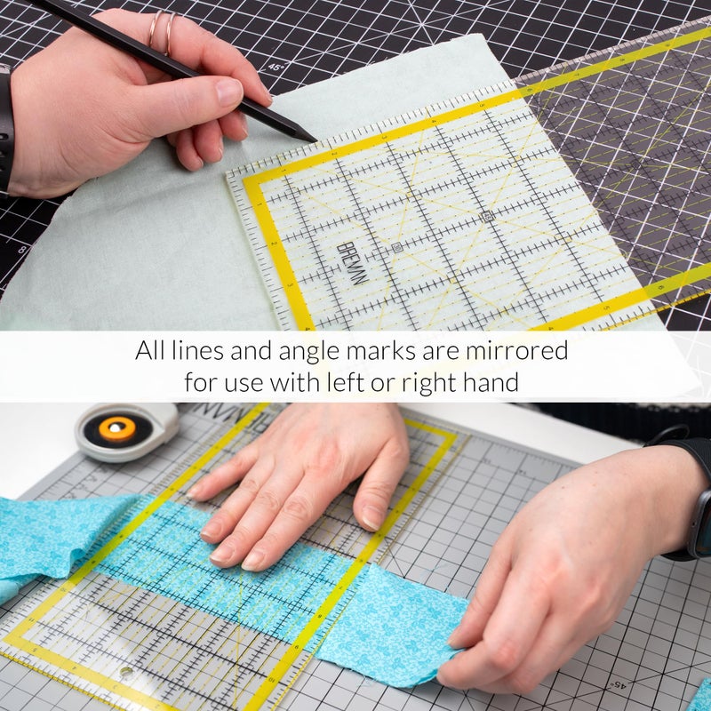 Breman Precision Quilting Rulers â€“ 6x18 Inch Clear Acrylic Rulers for Quilting and Sewing â€“ Laser-Cut Edge, Easy-Read Grid Lines, Angled Markers â€“ Fabric Guide for Left & Right-Handed Users - Image 4